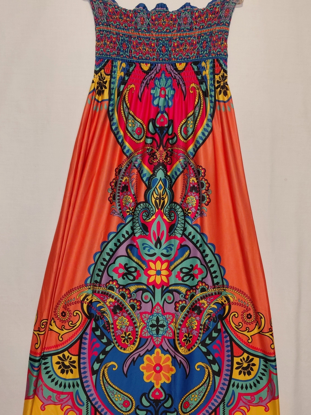 Flying Tomato M Vibrant Colorful Maxi Dress Boho Festival Resort Statement Print